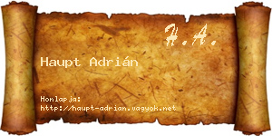 Haupt Adrián névjegykártya